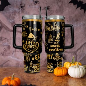 The Grinch Movies Christmas Custom Stanley Quencher 40oz Stainless Steel Tumbler With Handle - Threewoofs