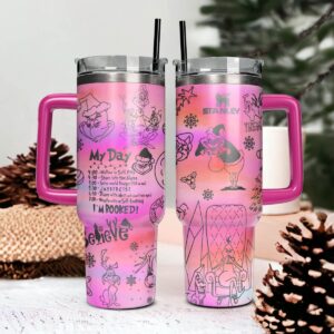 The Grinch Movies Christmas Custom Stanley Quencher 40oz Stainless Steel Tumbler With Handle - Threewoofs