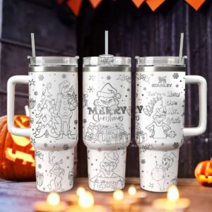 The Grinch Movies Christmas Custom Stanley Quencher 40oz Stainless Steel Tumbler With Handle - Threewoofs