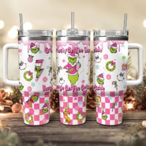 The Grinch Movies Christmas Custom Stanley Quencher 40oz Stainless Steel Tumbler With Handle - Threewoofs