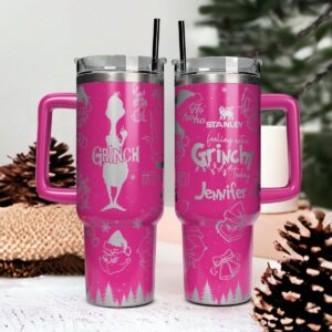 The Grinch Movies Christmas Custom Stanley Quencher 40oz Stainless Steel Tumbler With Handle - Threewoofs