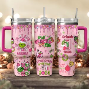 The Grinch Movies Christmas Custom Stanley Quencher 40oz Stainless Steel Tumbler With Handle - Threewoofs