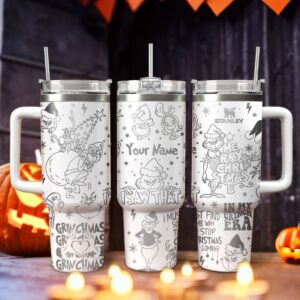 The Grinch Movies Christmas Custom Stanley Quencher 40oz Stainless Steel Tumbler With Handle - Threewoofs