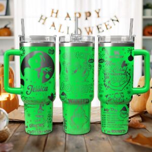 The Grinch Movies Christmas Custom Stanley Quencher 40oz Stainless Steel Tumbler With Handle - Threewoofs
