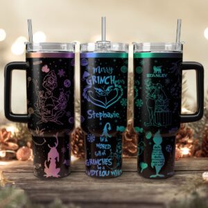 The Grinch Movies Christmas Custom Stanley Quencher 40oz Stainless Steel Tumbler With Handle - Threewoofs