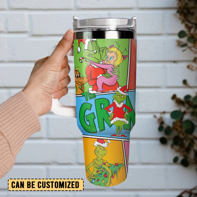 The Grinch Movies Christmas Custom Stanley Quencher 40oz Stainless Steel Tumbler With Handle - Threewoofs - Image 3