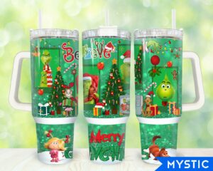Festive Holiday Tumbler with Lid & Straw - Christmas Cheer on the Go