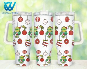 Festive Grinch Holiday Travel Mug with Handle - Perfect for Hot & Cold Drinks