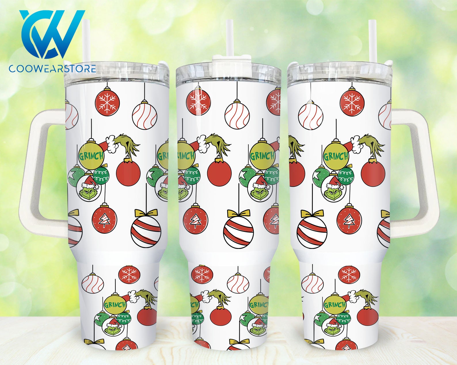 Festive Grinch Holiday Travel Mug with Handle - Perfect for Hot & Cold Drinks
