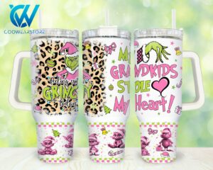 Festive Grinch-Themed Tumbler with Handle - Perfect Gift for Grandparents