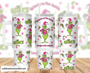 Festive Grinch Holiday Tumbler with Lid & Straw - 40oz Mug for Christmas Cheer