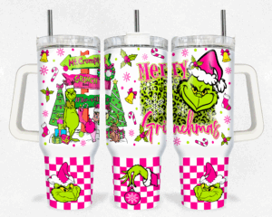 Festive Grinch Christmas Tumbler - Double-Wall Insulated, 40oz