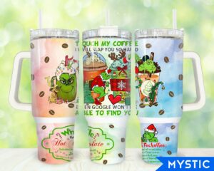 Festive Grinch Coffee Tumbler - Holiday Humor for Your Morning Brew