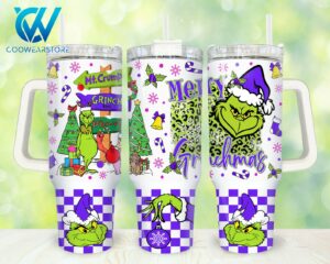 Festive Grinch Christmas Tumbler - Insulated Holiday Travel Mug with Straw