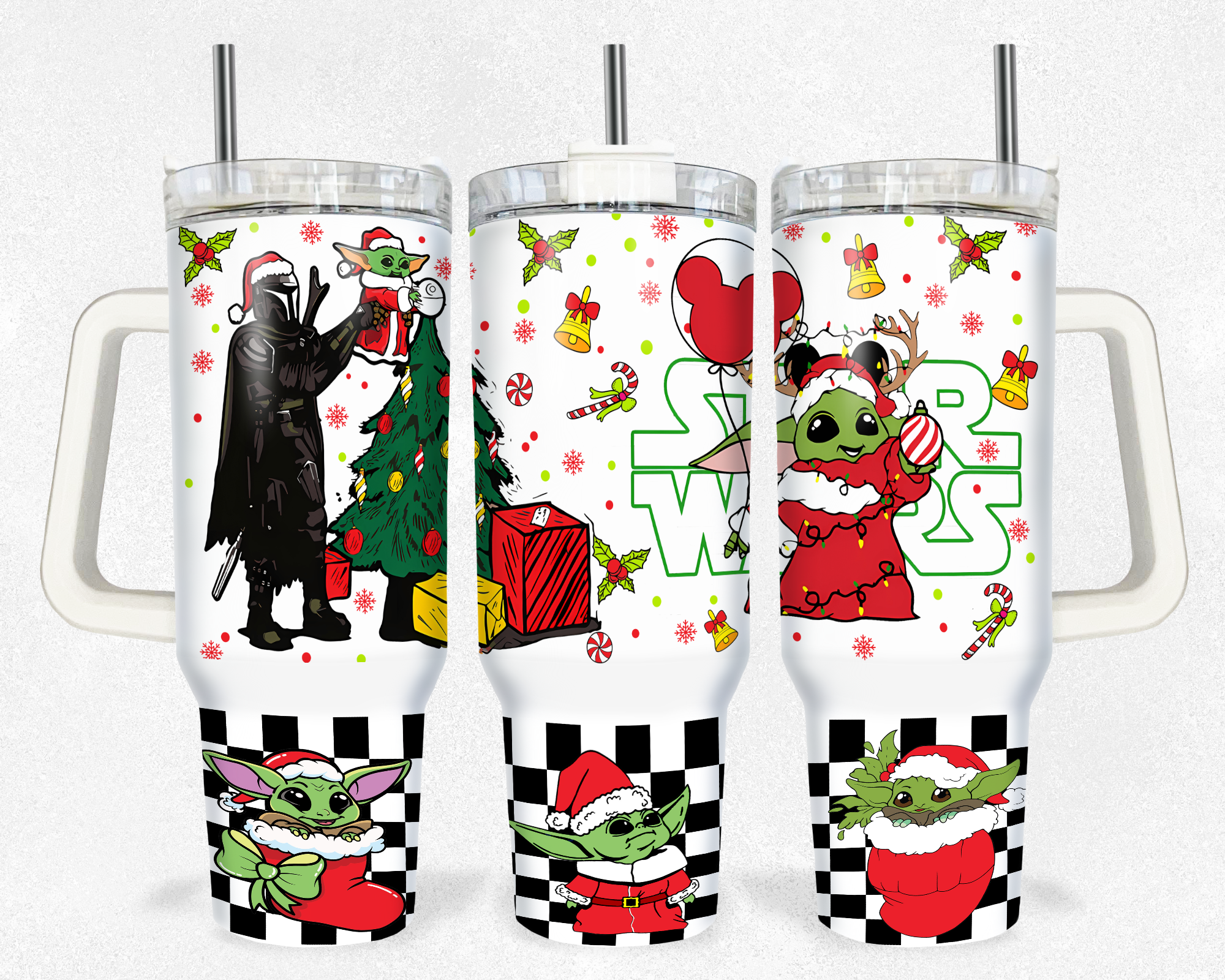 Festive Baby Alien Tumbler with Handle - Holiday Cheer for Fans