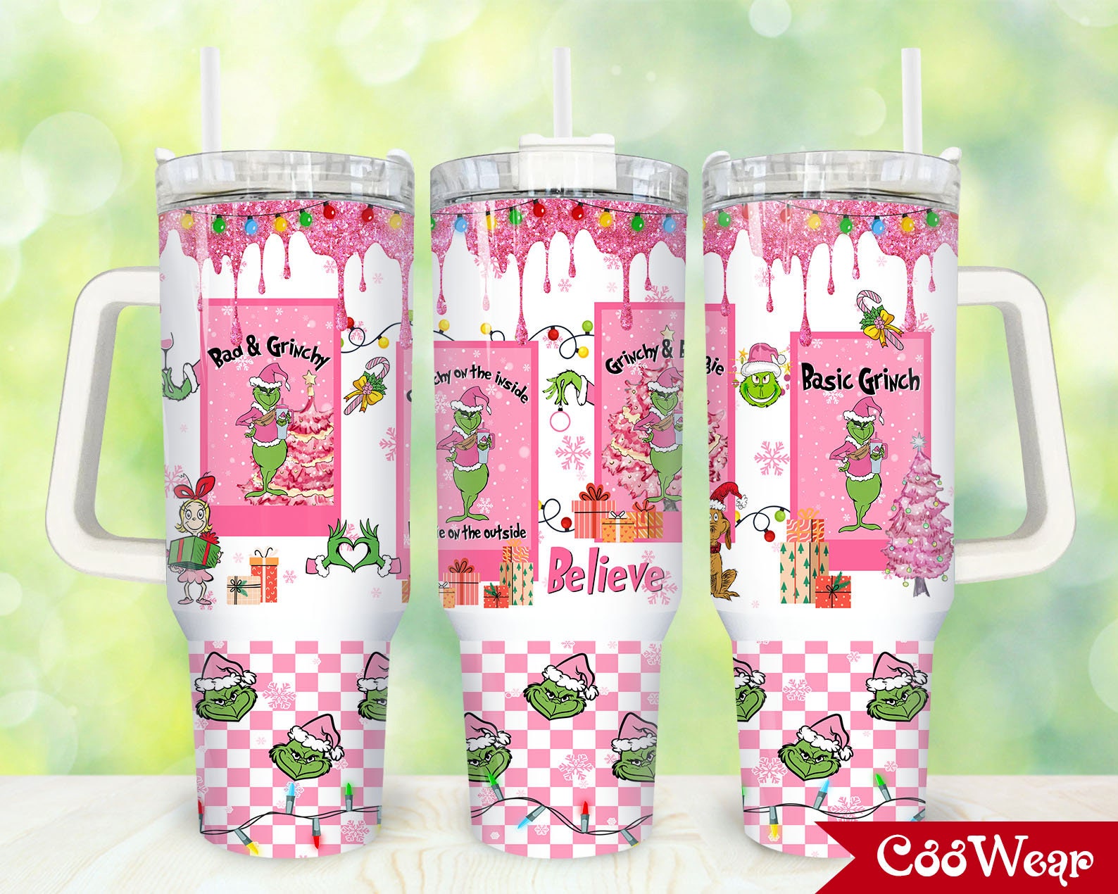 Festive Grinch Tumbler - Christmas Cheer Insulated Travel Mug