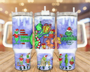 Festive Grinch-Themed Insulated Tumbler - Perfect Holiday Gift!