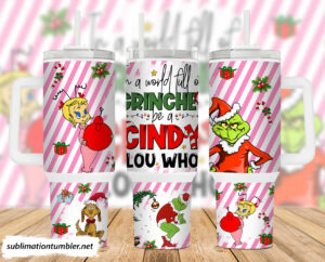 Festive Holiday Tumbler - Grinch & Cindy Lou Who Design