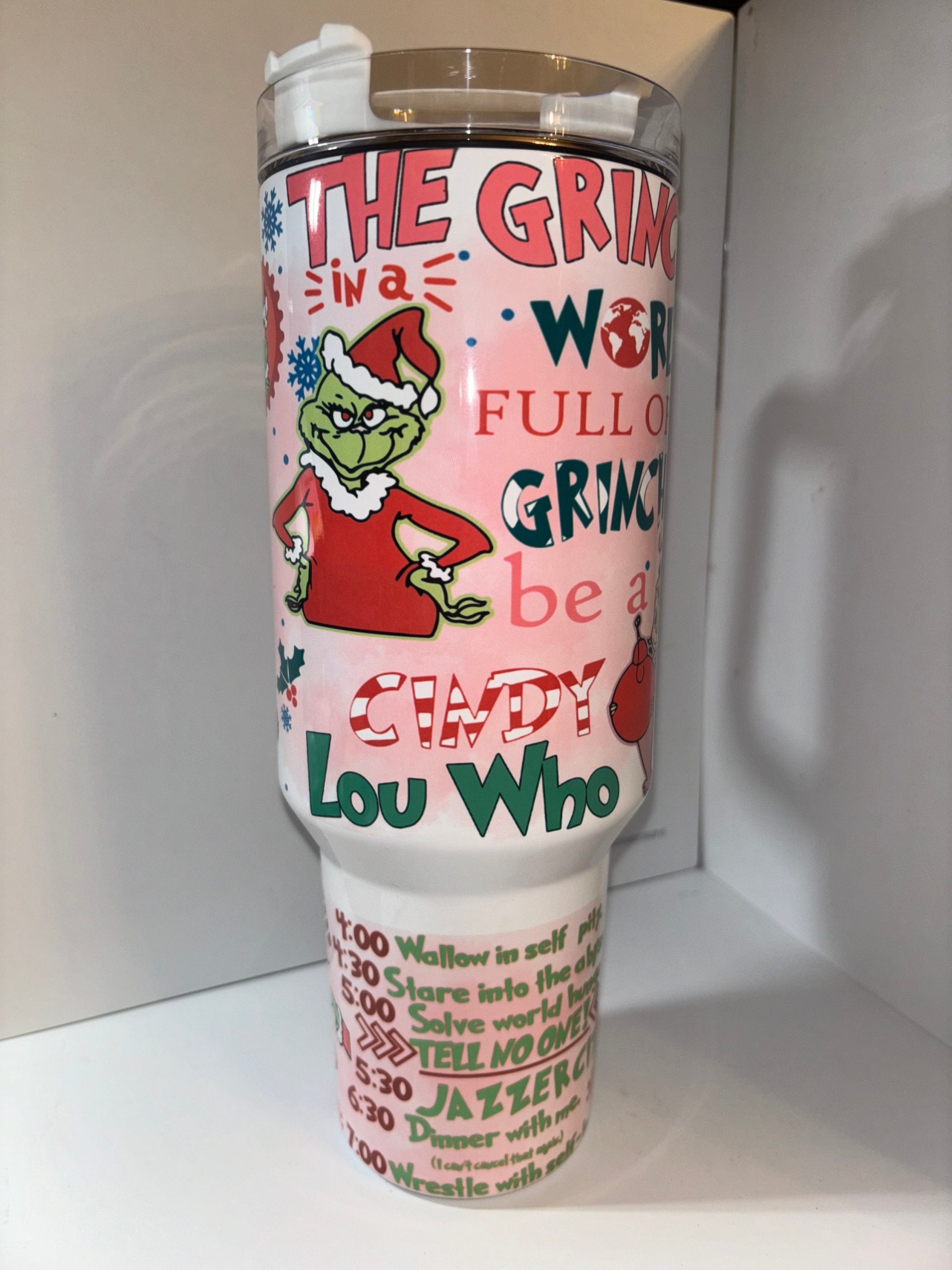Festive Grinch Tumbler - Holiday Cheer with Cindy Lou Who Design - Image 3