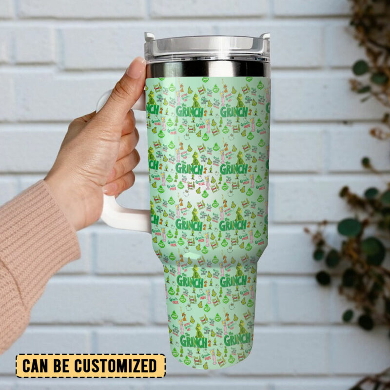 The Grinch Movies Custom Stanley Quencher 40oz Stainless Steel Tumbler With Handle - Threewoofs - Image 3