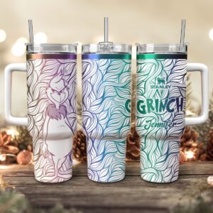 The Grinch Movies Custom Stanley Quencher 40oz Stainless Steel Tumbler With Handle - Threewoofs