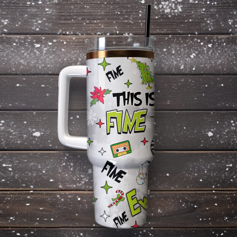 The Grinch Movies Custom Stanley Quencher 40oz Stainless Steel Tumbler With Handle - Threewoofs - Image 3