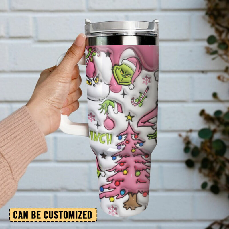 The Grinch Movies Custom Stanley Quencher 40oz Stainless Steel Tumbler With Handle - Threewoofs - Image 3