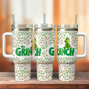 The Grinch Movies Custom Stanley Quencher 40oz Stainless Steel Tumbler With Handle - Threewoofs