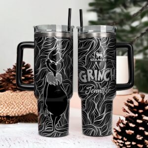 The Grinch Movies Custom Stanley Quencher 40oz Stainless Steel Tumbler With Handle - Threewoofs