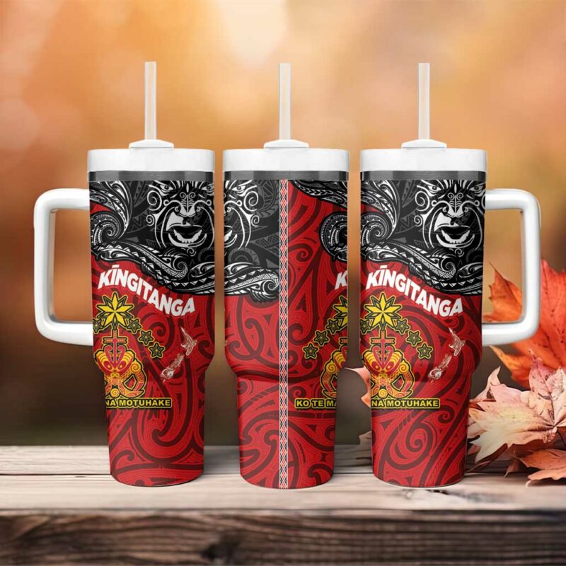 The Kingitanga Maori King Movement Ko Te Mana Motuhake Custom Stanley Quencher 40oz Stainless Steel Tumbler With Handle - Threewoofs - Image 4
