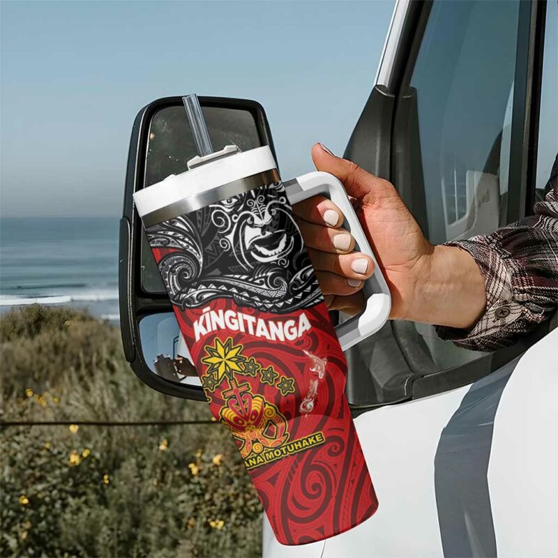 The Kingitanga Maori King Movement Ko Te Mana Motuhake Custom Stanley Quencher 40oz Stainless Steel Tumbler With Handle - Threewoofs - Image 7