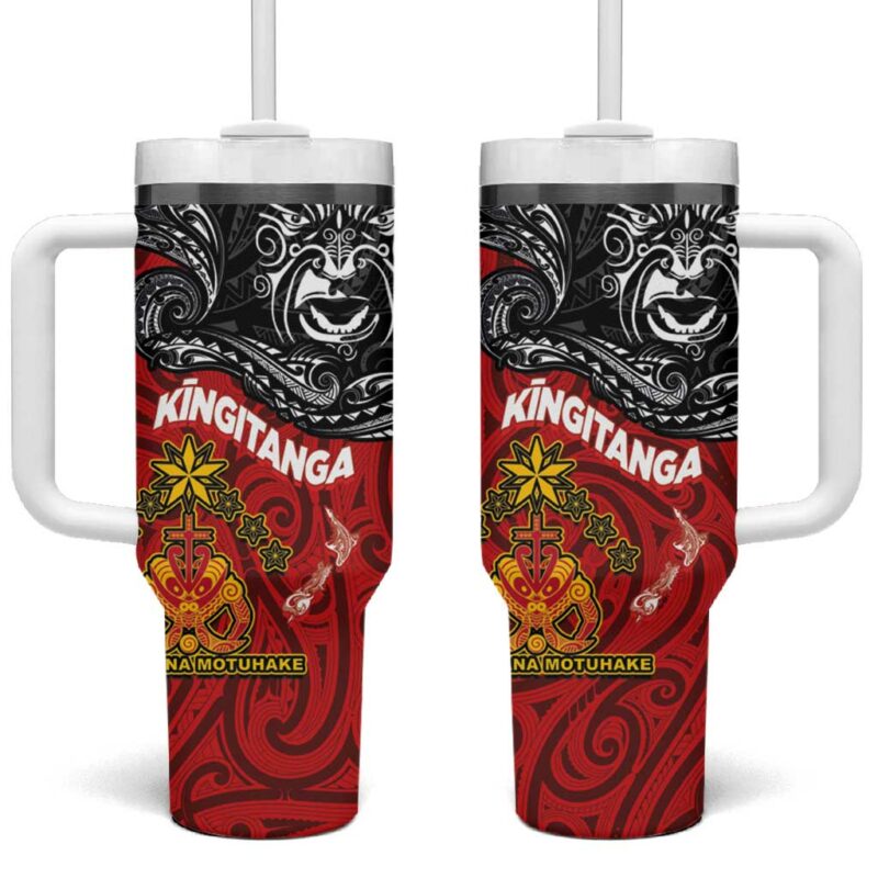 The Kingitanga Maori King Movement Ko Te Mana Motuhake Custom Stanley Quencher 40oz Stainless Steel Tumbler With Handle - Threewoofs