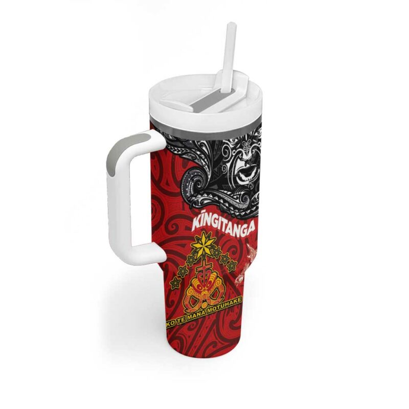 The Kingitanga Maori King Movement Ko Te Mana Motuhake Custom Stanley Quencher 40oz Stainless Steel Tumbler With Handle - Threewoofs - Image 2