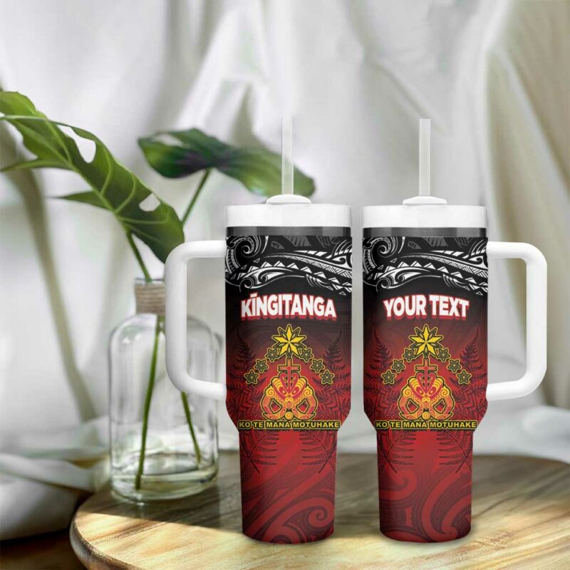 The Kingitanga Maori King Movement Ko Te Mana Motuhake Emblem Custom Stanley Quencher 40oz Stainless Steel Tumbler With Handle - Threewoofs - Image 9
