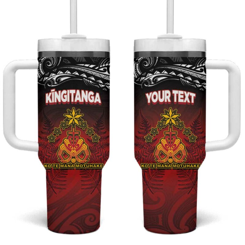 The Kingitanga Maori King Movement Ko Te Mana Motuhake Emblem Custom Stanley Quencher 40oz Stainless Steel Tumbler With Handle - Threewoofs
