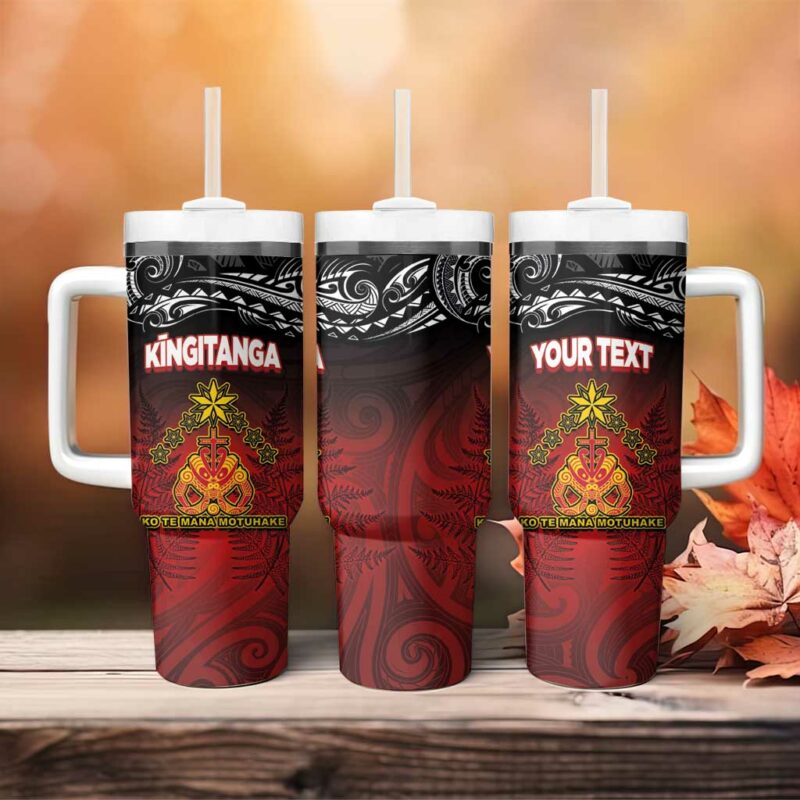 The Kingitanga Maori King Movement Ko Te Mana Motuhake Emblem Custom Stanley Quencher 40oz Stainless Steel Tumbler With Handle - Threewoofs - Image 4