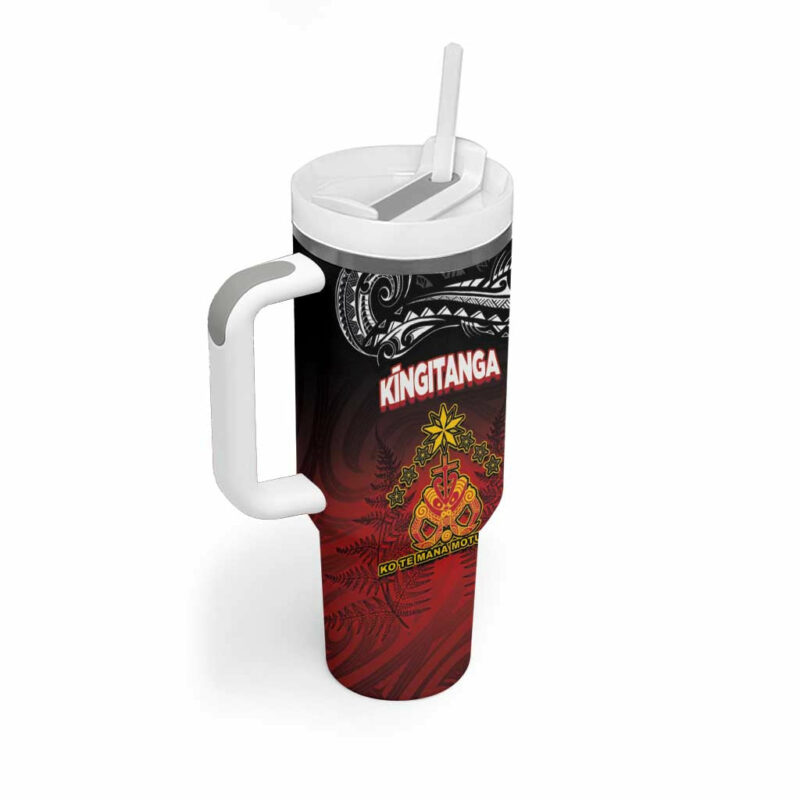 The Kingitanga Maori King Movement Ko Te Mana Motuhake Emblem Custom Stanley Quencher 40oz Stainless Steel Tumbler With Handle - Threewoofs - Image 2