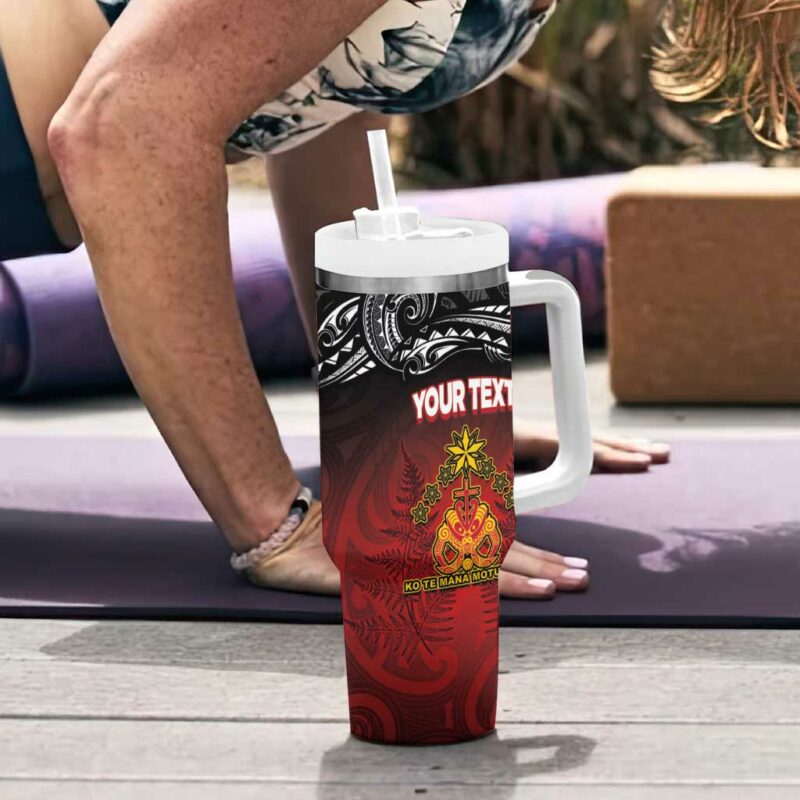 The Kingitanga Maori King Movement Ko Te Mana Motuhake Emblem Custom Stanley Quencher 40oz Stainless Steel Tumbler With Handle - Threewoofs - Image 6