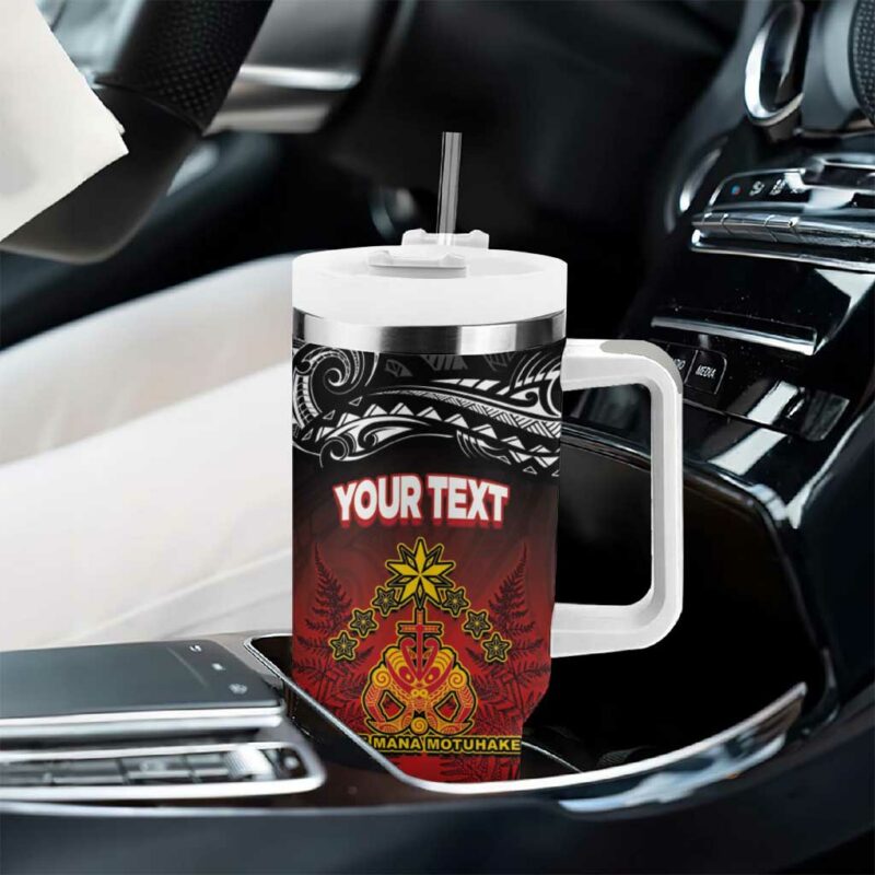 The Kingitanga Maori King Movement Ko Te Mana Motuhake Emblem Custom Stanley Quencher 40oz Stainless Steel Tumbler With Handle - Threewoofs - Image 8