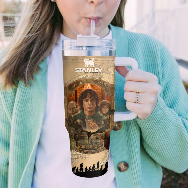 The Lord Of The Rings Movies Custom Stanley Quencher 40oz Stainless Steel Tumbler With Handle - Threewoofs - Image 2