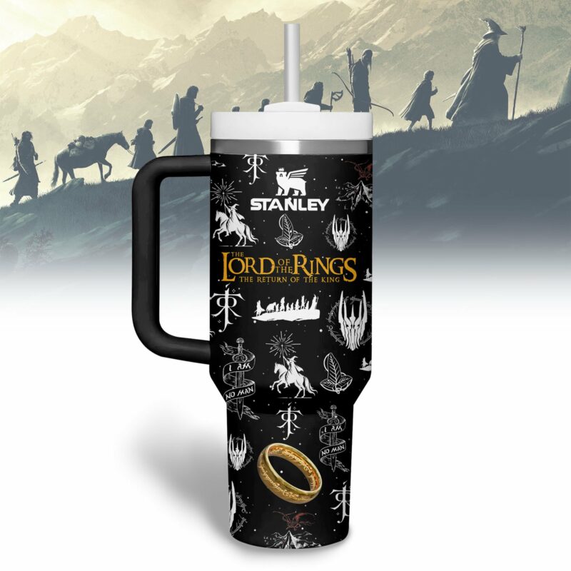 The Lord Of The Rings Movies Custom Stanley Quencher 40oz Stainless Steel Tumbler With Handle - Threewoofs - Image 2