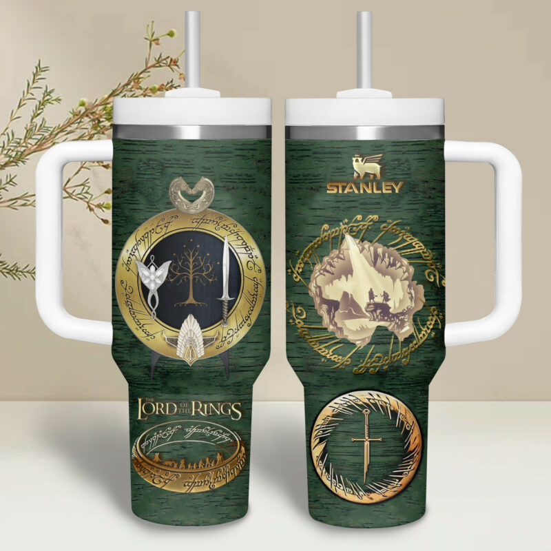 The Lord Of The Rings Movies Custom Stanley Quencher 40oz Stainless Steel Tumbler With Handle - Threewoofs - Image 2