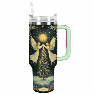 The Lovers Tarot Christmas Custom Stanley Quencher 40oz Stainless Steel Tumbler With Handle - Threewoofs