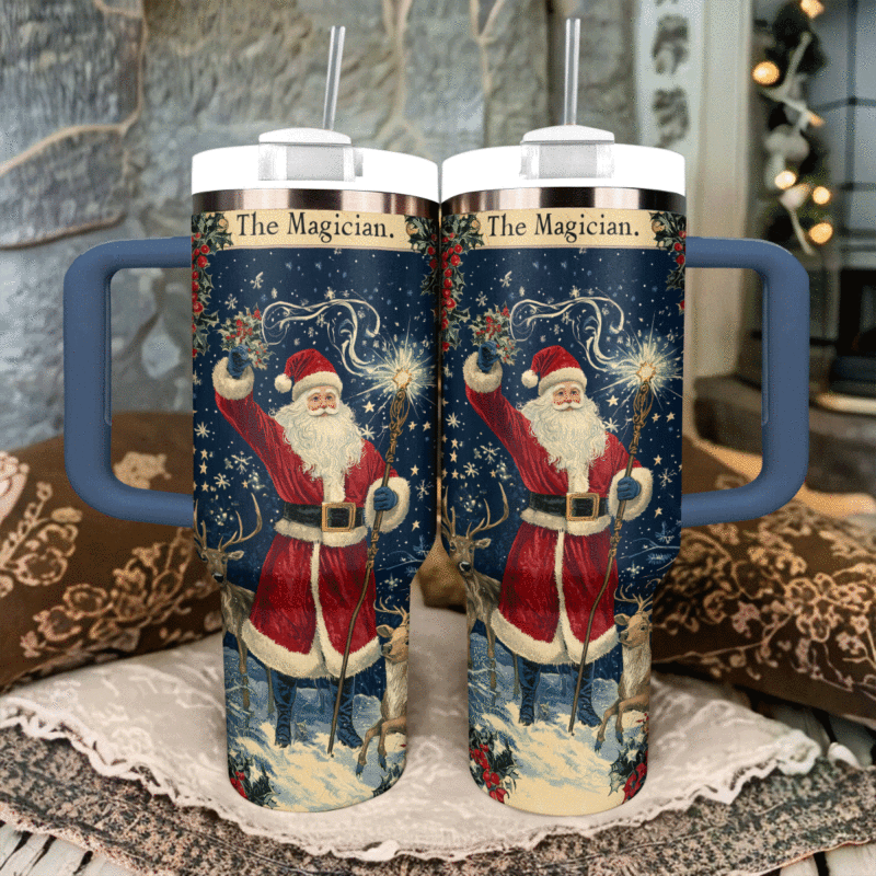 The Magic Of Christmas Custom Stanley Quencher 40oz Stainless Steel Tumbler With Handle - Threewoofs - Image 3