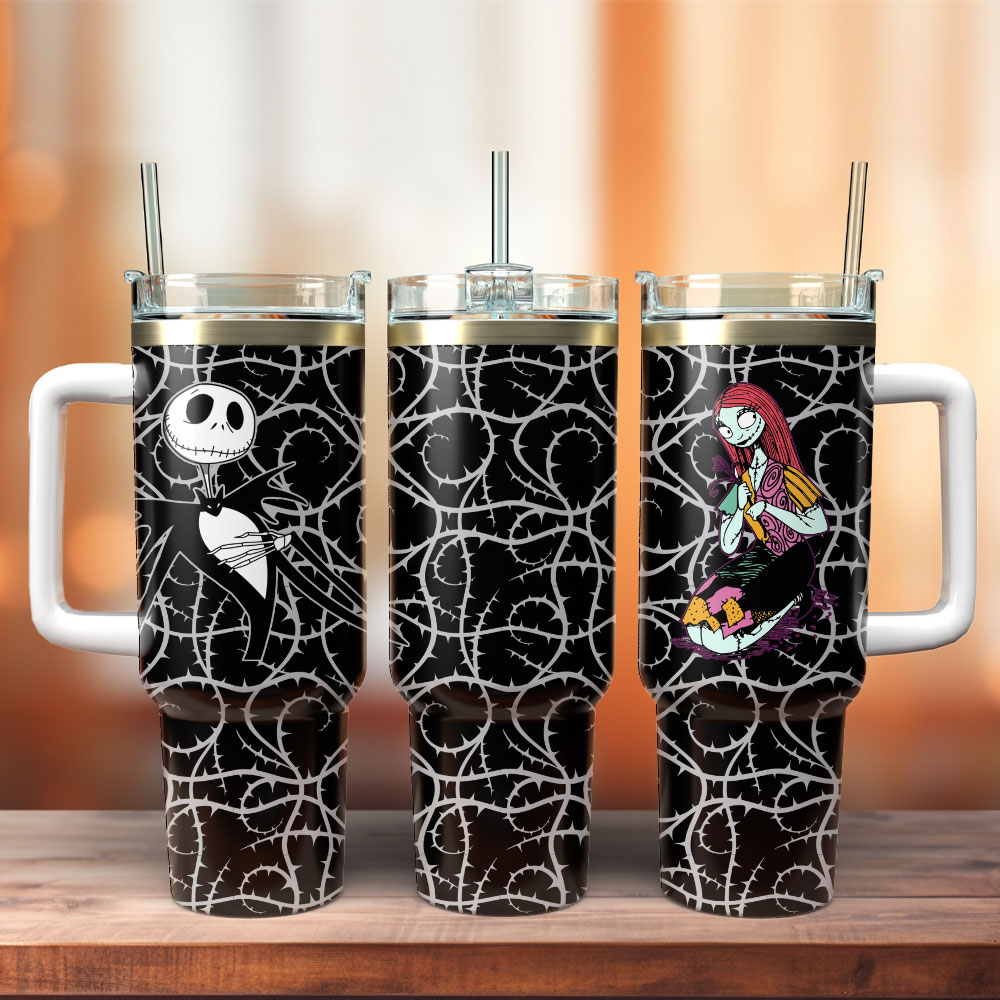 Spooky Halloween Tumbler with Handle - Double-Walled Insulation