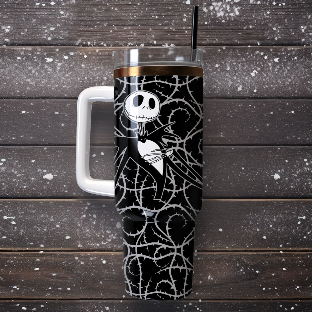 Spooky Halloween Tumbler with Handle - Double-Walled Insulation - Image 4