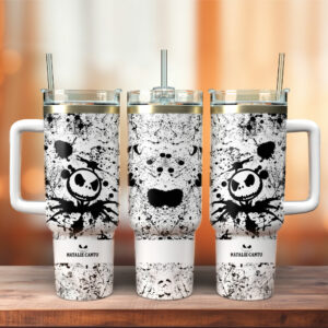 Spooky Splatter Insulated Tumbler with Handle - 40oz Travel Mug