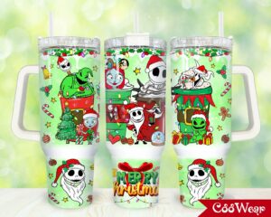 Festive Christmas Cartoon Tumbler - Holiday Cheer in Every Sip
