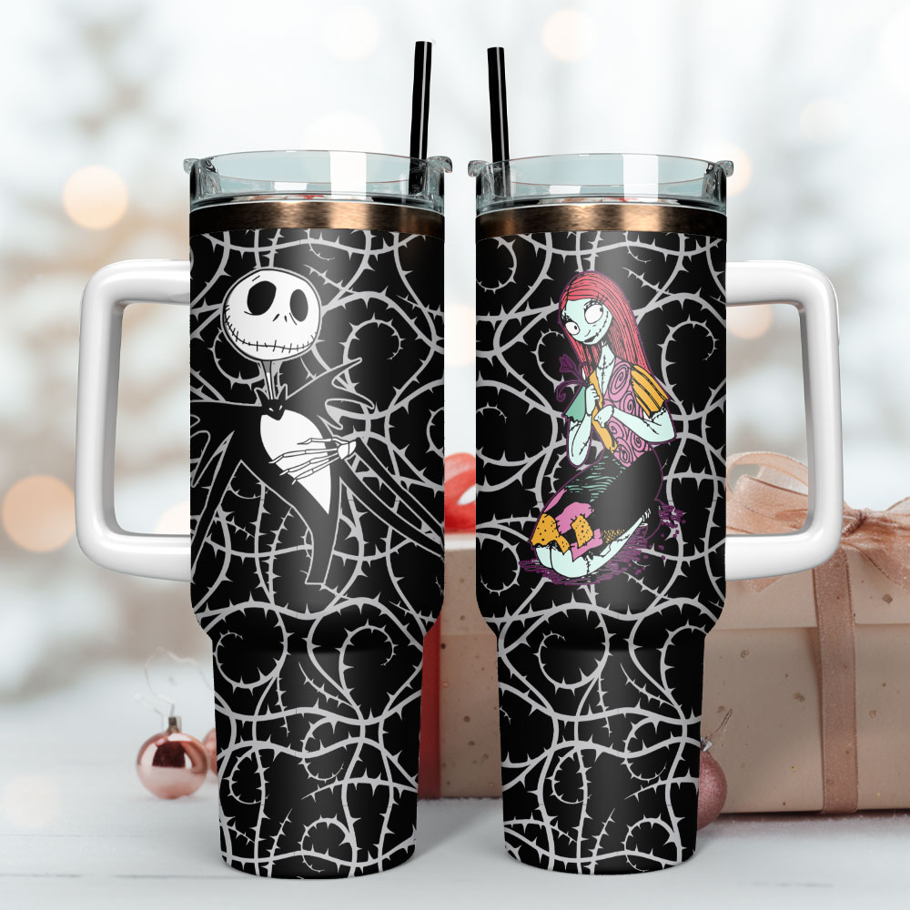 Spooky Halloween Tumbler with Handle - Double-Walled Insulation - Image 3