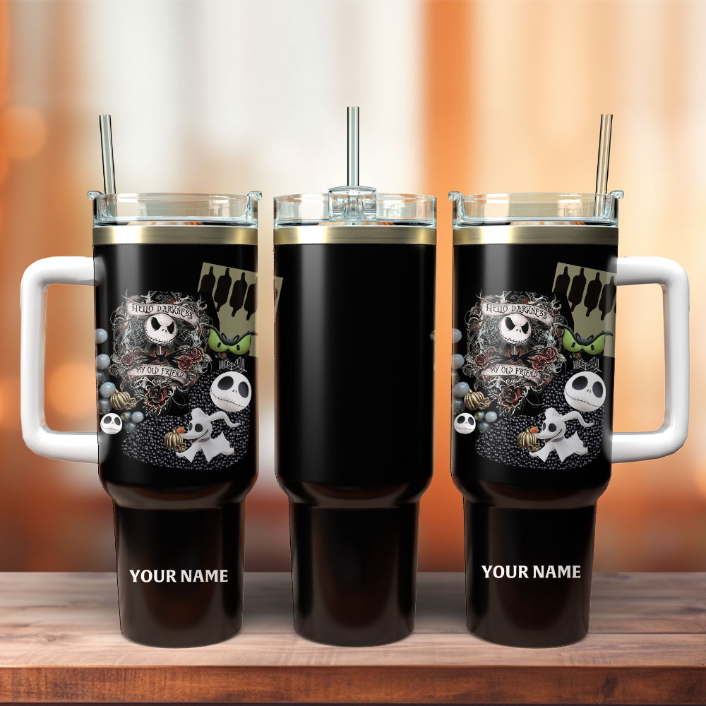 Customizable Spooky Character Tumbler with Straw - Perfect Gift for Halloween Lovers
